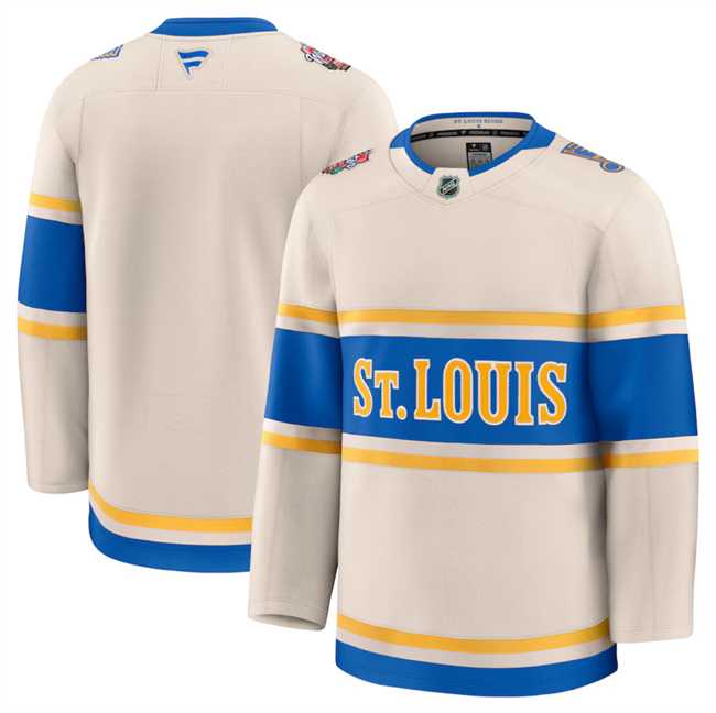 Men%27s St. Louis Blues Blank Cream 2024-25 Winter Classic Stitched Hockey Jersey Dzhi->boston bruins->NHL Jersey